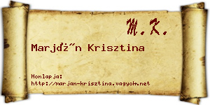 Marján Krisztina névjegykártya