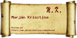 Marján Krisztina névjegykártya